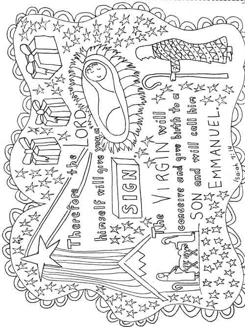 scripture-colouring-Isaiah-7-14-stars - Growing Through God's Word